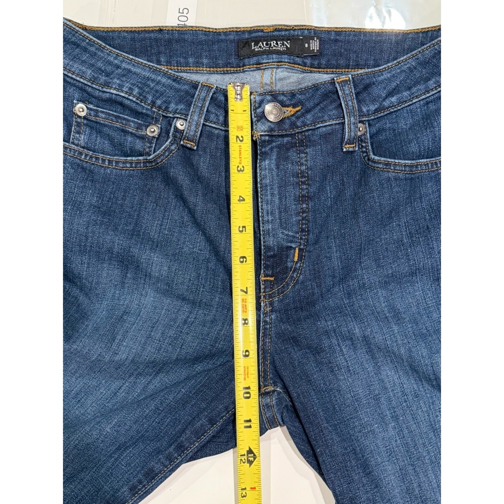 Lauren Ralph Lauren Straight Leg Raw Hem Jeans Dark Wash Blue Womens Size 8 - Picture 6 of 12
